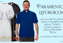 Paramentos Litúrgicos Conjunto de Alfaias Alvas Batina Camisa CLerical